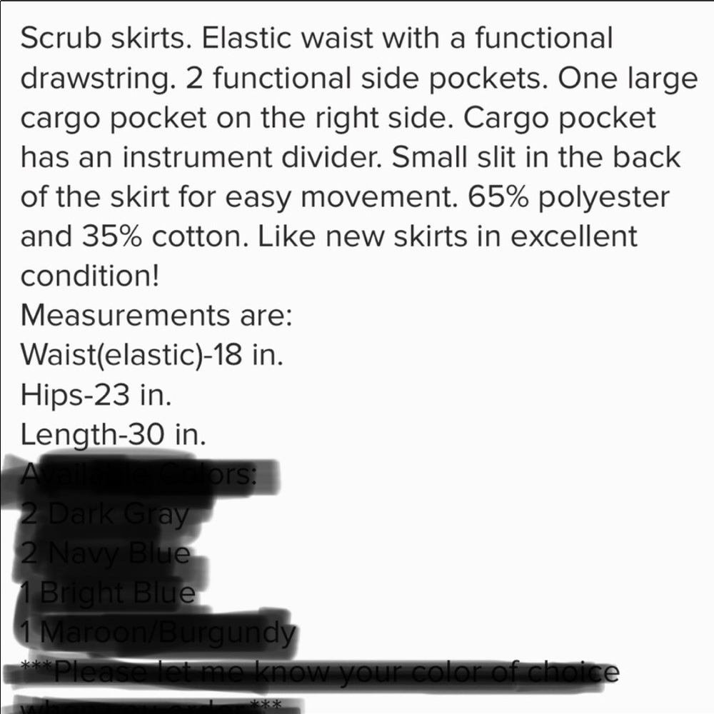 •NAVY•Cherokee Scrub Skirt• - Picture 3 of 3